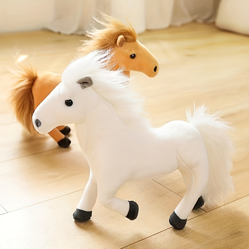 28-70cm 4 styles simulation cheval peluche jouet farci réaliste poupées  animaux enfants anniversaire cadeau décoration de maison