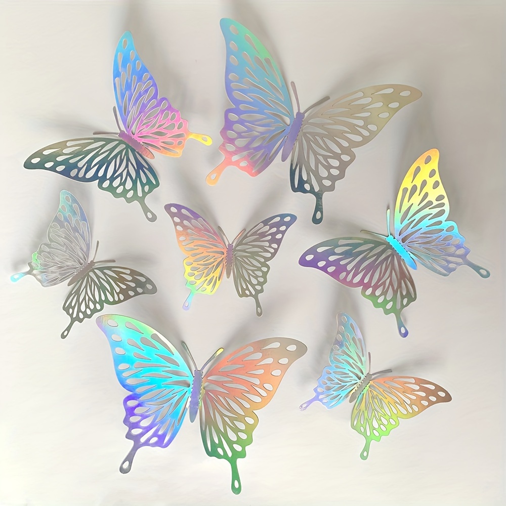 72 Pcs Butterfly Wall Decor Stickers, 6 Styles Gold Butterfly Decorations,  3 Sizes 3D Butterfly Party Decorations/Birthday Decorations/Cake