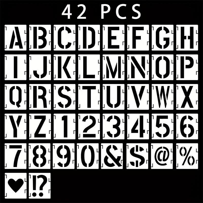 Contains Letters Numbers And Symbols Stencils Diy Drawing - Temu