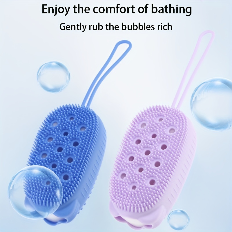 Silicone Body Scrubber Shower Exfoliating Scrub Sponge Bubble Bath Brush  Massager Bath Brush Skin Clean Shower Brushes Bathroom
