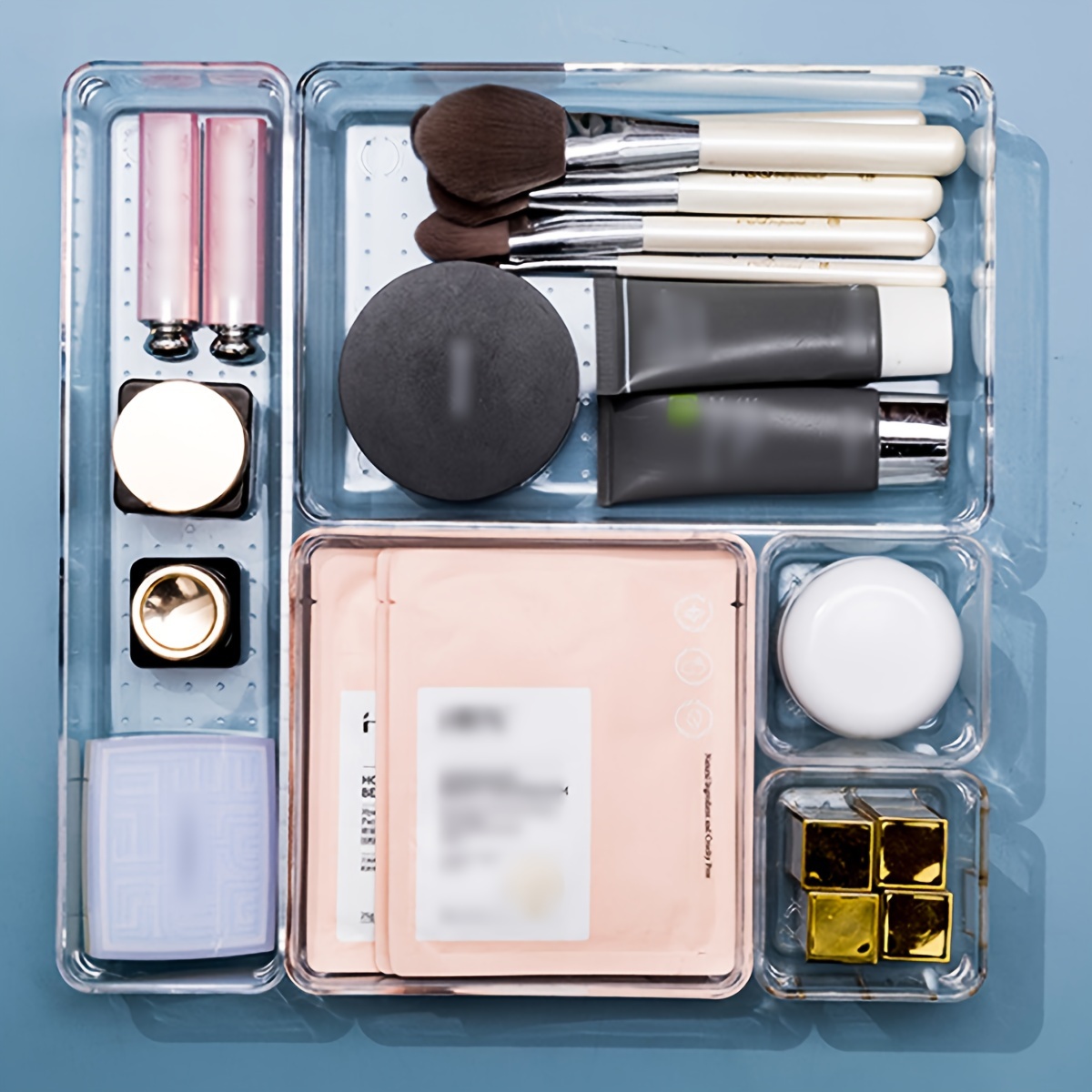25 Pieces Clear Plastic Drawer Organizers Set for Makeup, Kitchen Uten