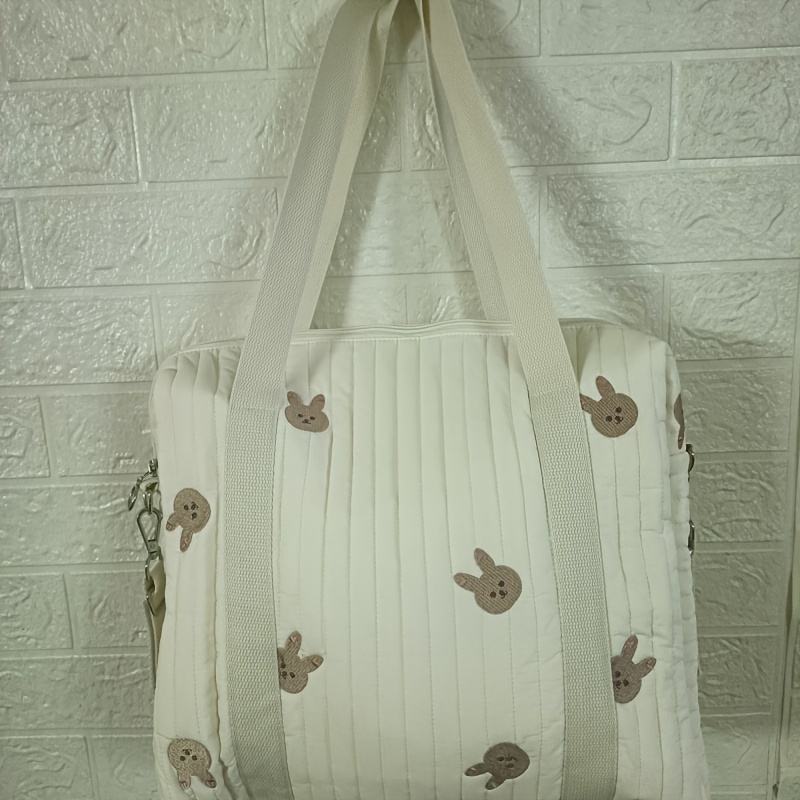 Diaper Bag Tote, Large Capacity Baby Diaper Tote Bag With Cute Doll Zipper Baby Doll Diaper Bag With Strap & Handle