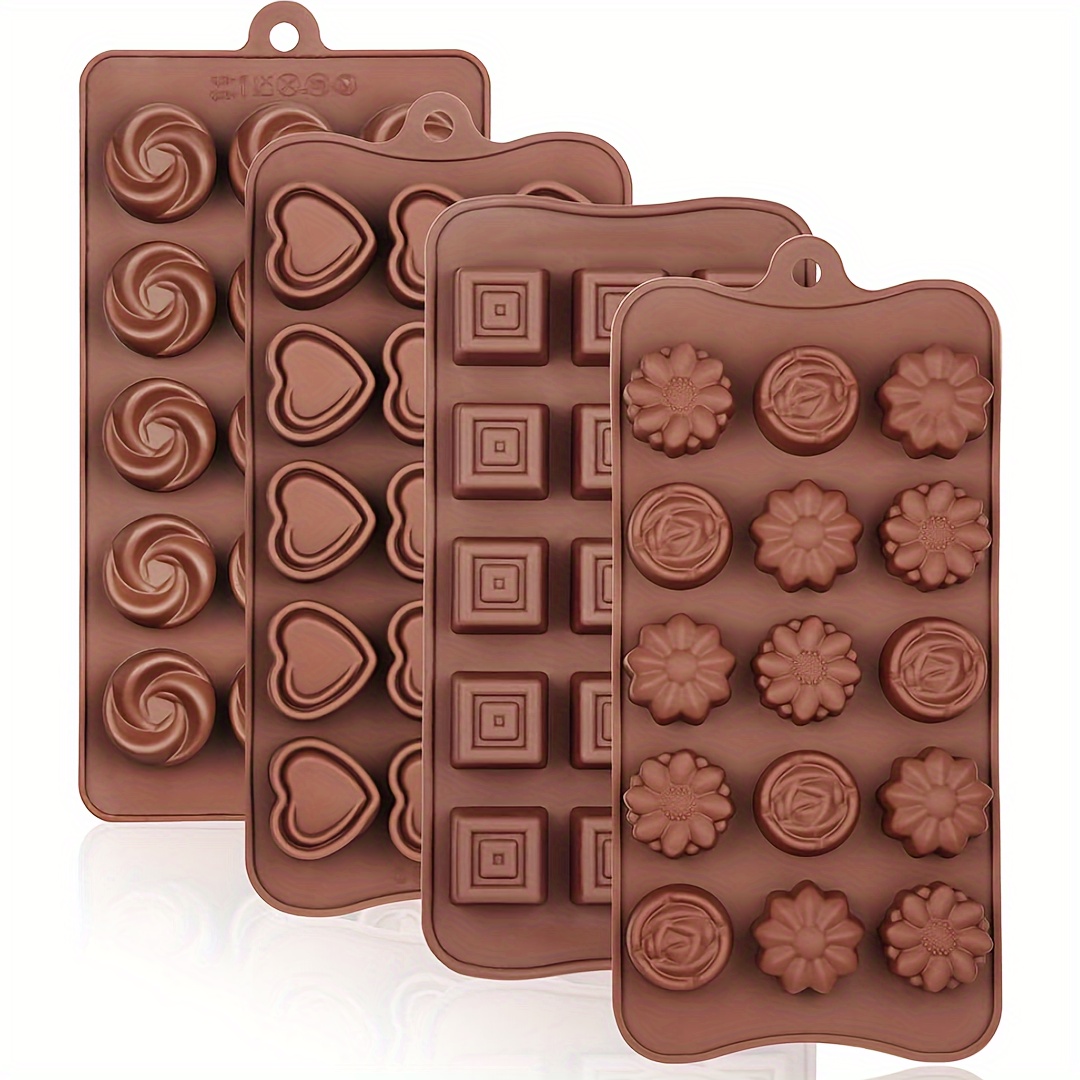 Small Leaf Chocolate Bar Silicone Candy Mold Trays, 2 Pack