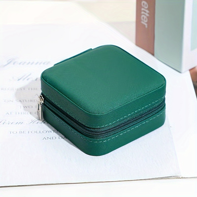 Small Portable Jewelry Box Zipper Jewelry Storage - Temu