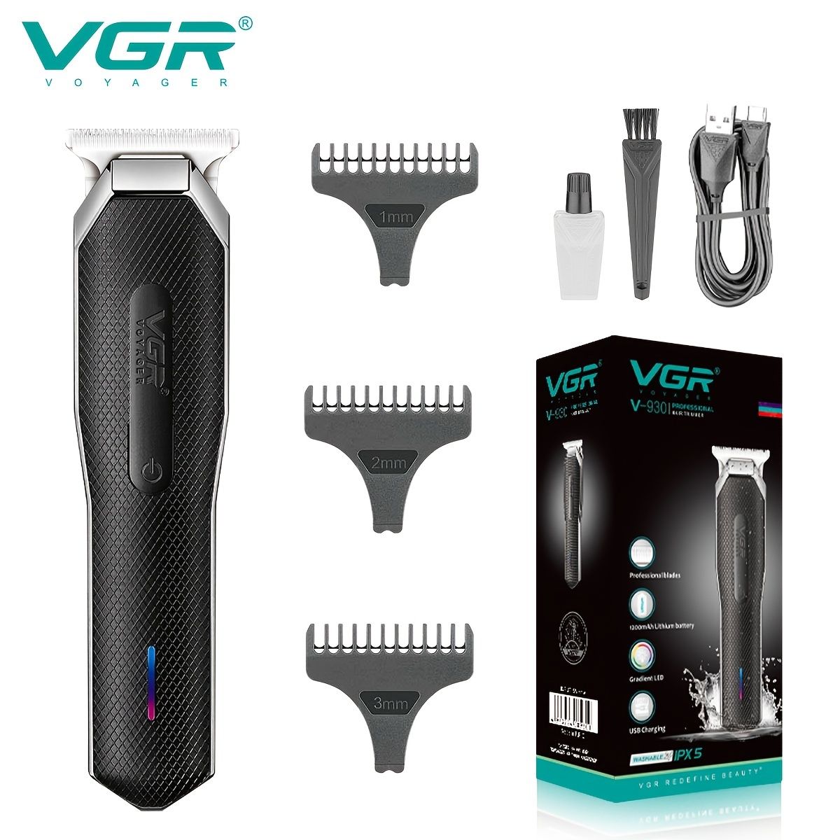 Vgr V 930 Waterproof Zero Cutting Machine Professional Hair Trimmer  Cordless For Hair Cutting | Free Shipping For New Users | Temu