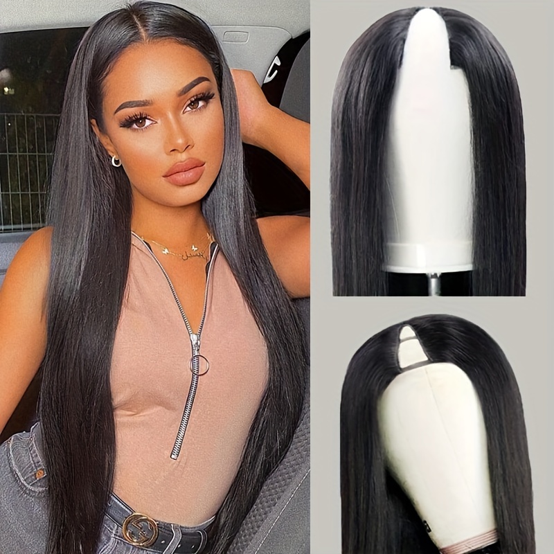 UNice New Arrival Wet And Wavy Deep Wave V Part Wigs Natural Black