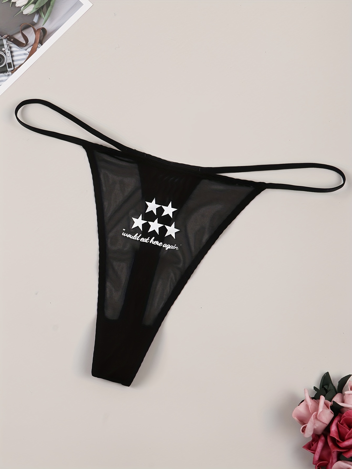 Plus Size Sexy Thong Women's Plus Seamless Star Slogan - Temu