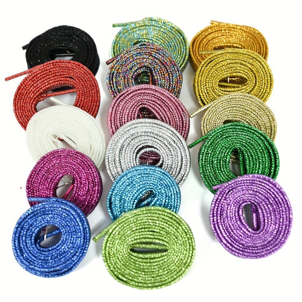 1Pcs Rainbow Diamond Shoelaces Luxury Rhinestone Shoe laces Sneakers Laces  Shoes Round Shoelace 100/120/140/160CM DIY Strings