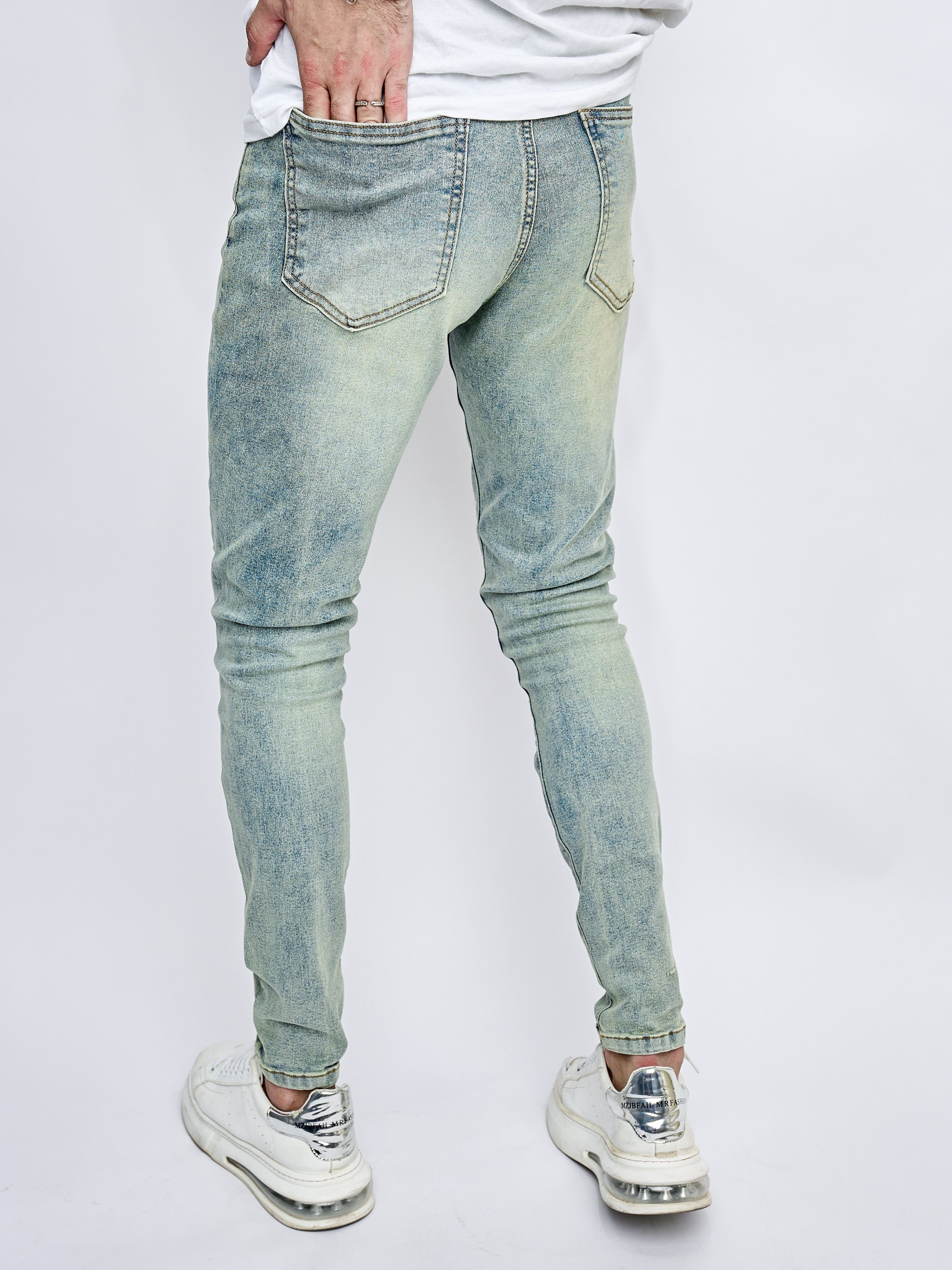 Green Embroidered Slim Pants