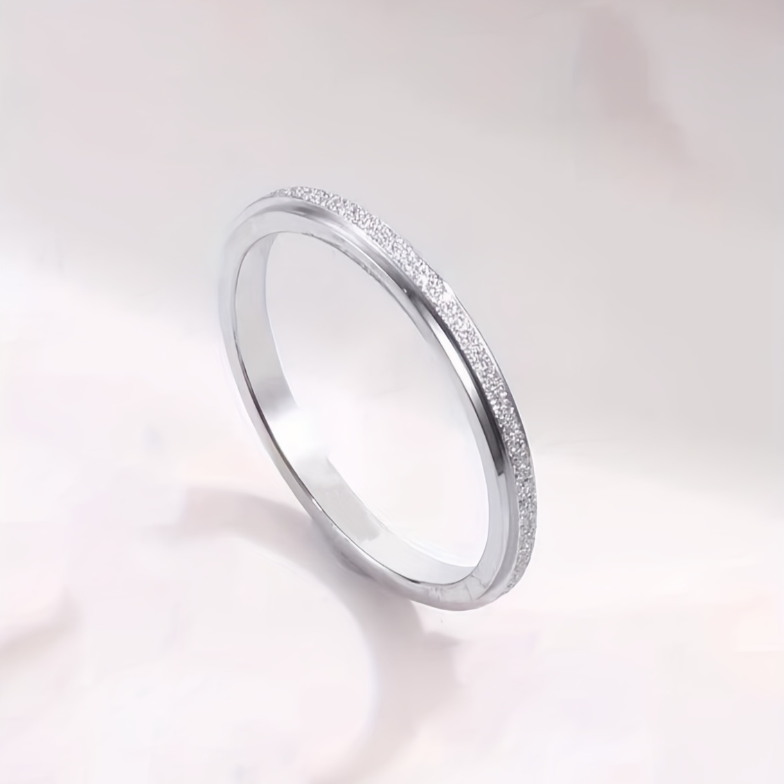 1pc Titanium Steel Matte 2mm Ring Minimalist Fashion Stainless Steel Couple Ring Trend Jewelry