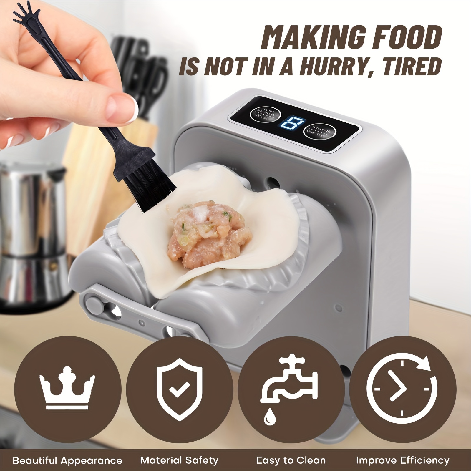 New Automatic Dumpling Maker, Upgraded Dumpling & Wonton Pot Sticker  Empanada Maker Press, Easy to Operate Home Dumpling Machine Mould :  : Home