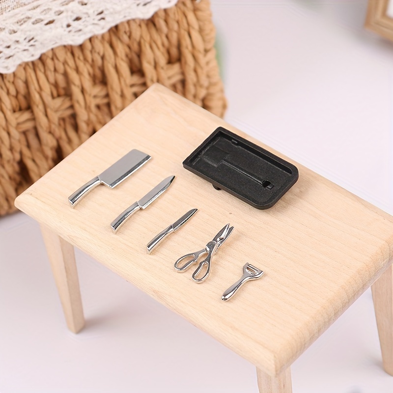 3pcs 1:12 Mini Metal Play Kitchen Knife Set Toy Miniature Dollhouse  Accessories