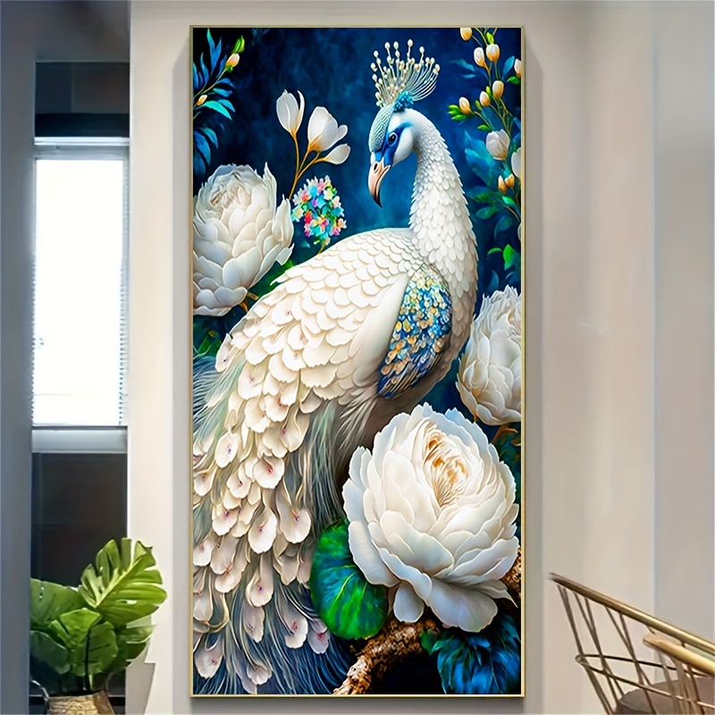 White Peacock Diamond Painting Kit at