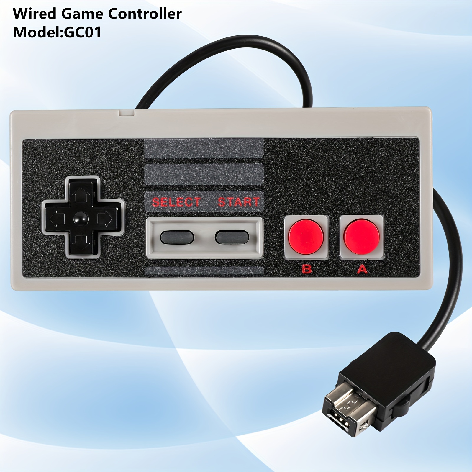 Mando con cable de Color transparente para consola PS2 /PS1, Joystick de  vibración, mando para Sony