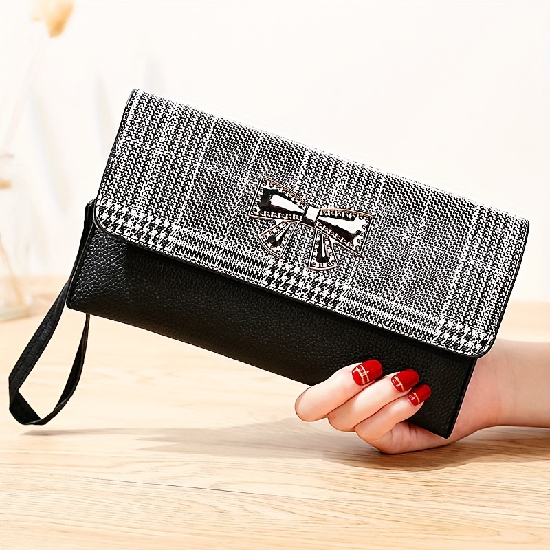 Leaves Embroidery Long Wallet, Clutch Coin Purse, Large Casual Credit Card  Case For Women - Temu