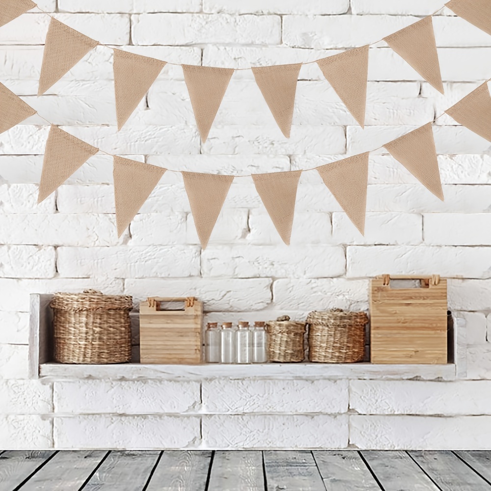 Burlap Flags Banner Triangle Bunting Flags Pennant - Temu