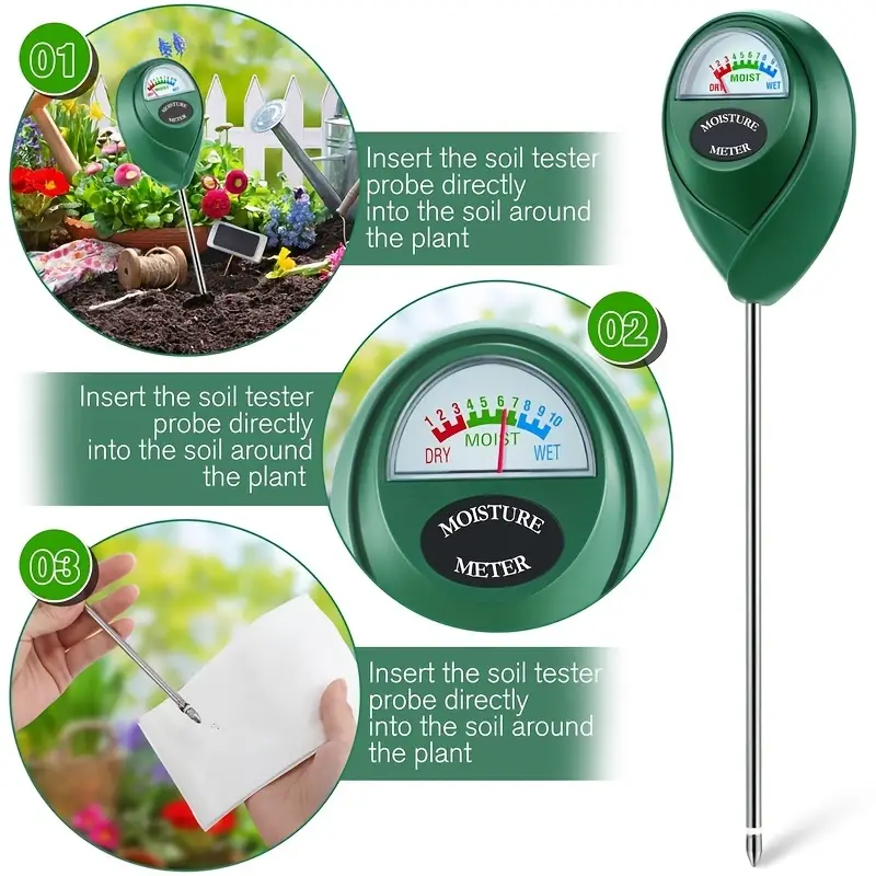 Soil Moisture Meter, Soil Hygrometer For Plants, Soil Water Gauge Meter  Indoor Outdoor, Soil Moisture Sensor For Garden, Lawn, Farm Plants Care -  Temu