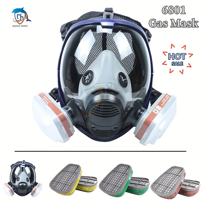 Máscara respiratoria completa de vapores orgánicos, máscara de gas, pintura  en aerosol, formaldehído químico, protección respiratoria a prueba de