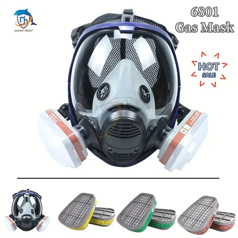 Máscara Gas Químico 6800 Respirador Polvo 15/17 En 1 Pintura - Temu
