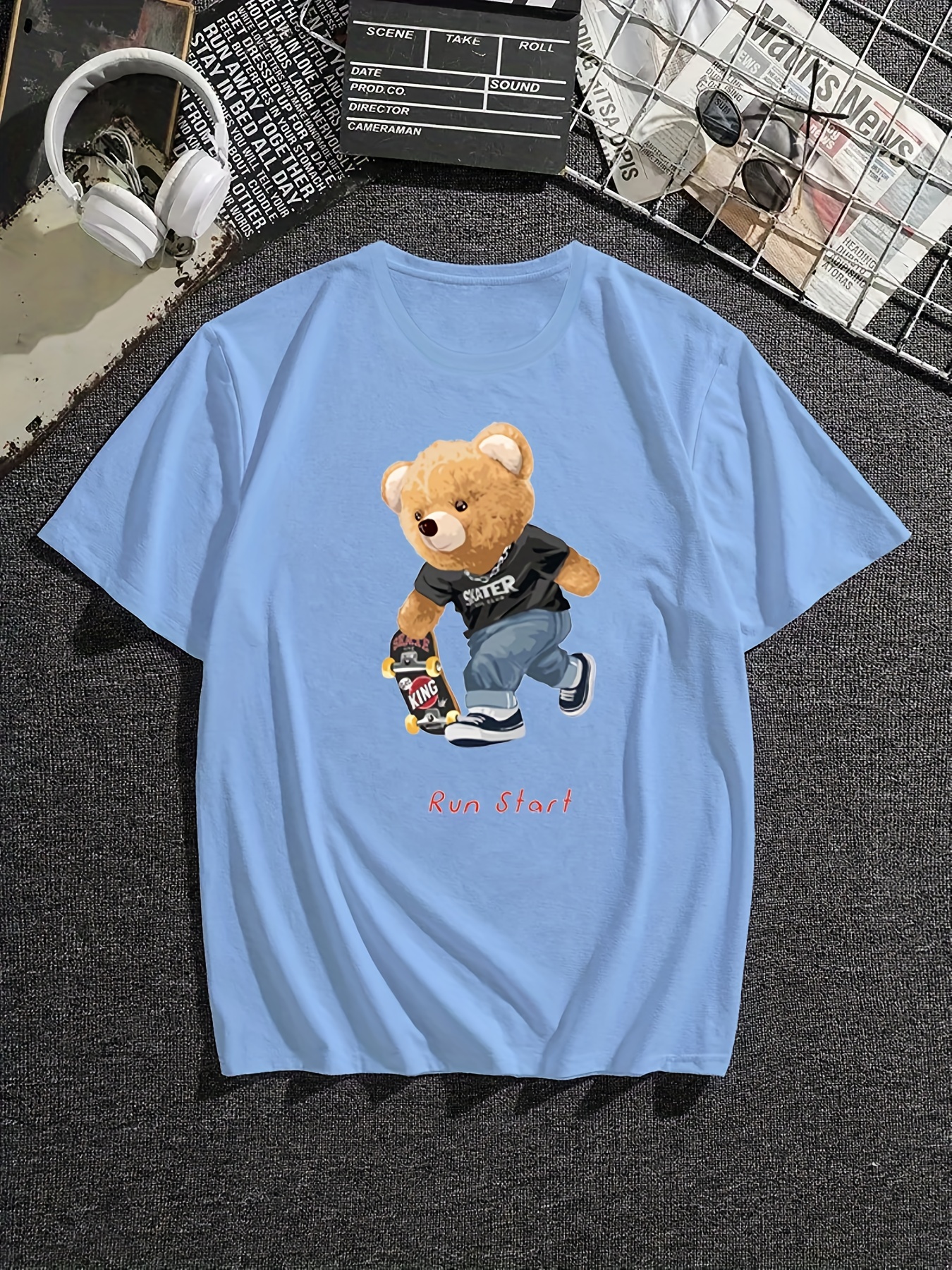 Skater T-shirt Oversized in Blue Sky