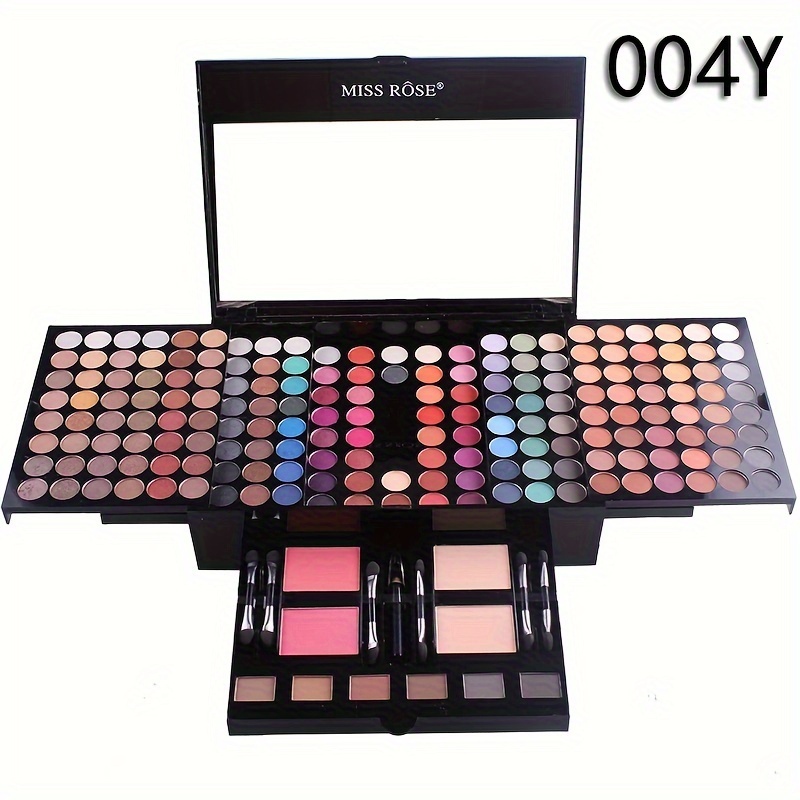 ultimate 180 color makeup kit includes eyeshadow blush contouring palettes with matte and shimmer finishes complete with black liquid eyeliner details 0