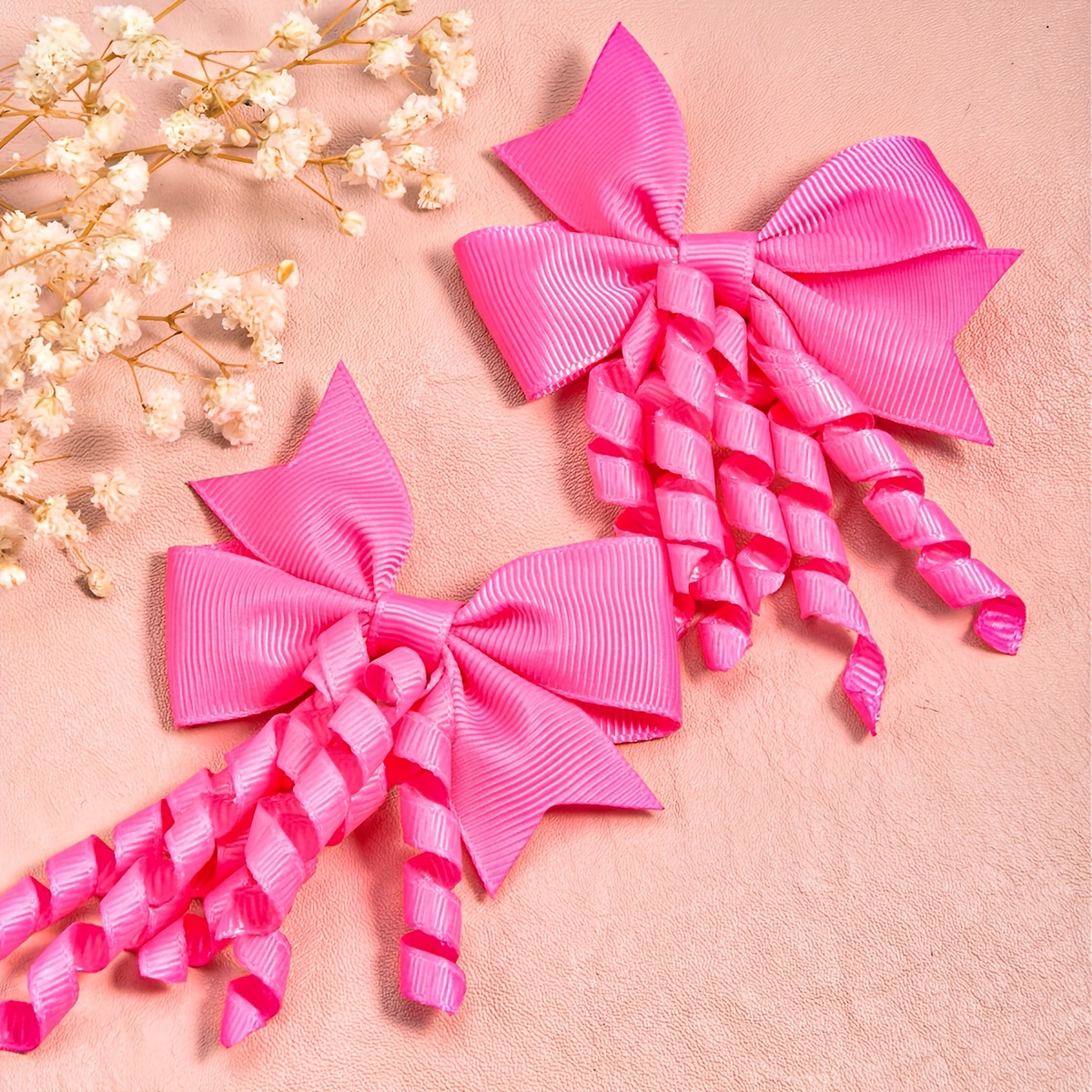 Clips de pelo niña con lazo - pink bow