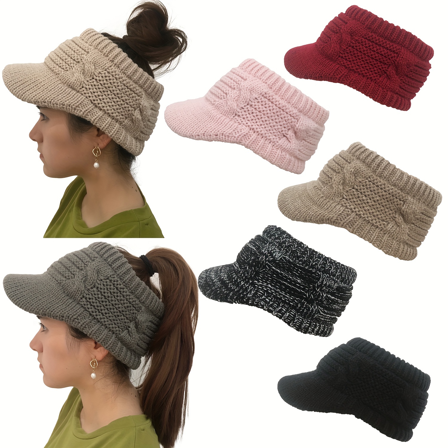 Winter Hat Women Hat with Peak Women Visor Cap Women Beret Beanie Beret  Warm Knitted Hat Winter Fleece Inside Lined Hat Women