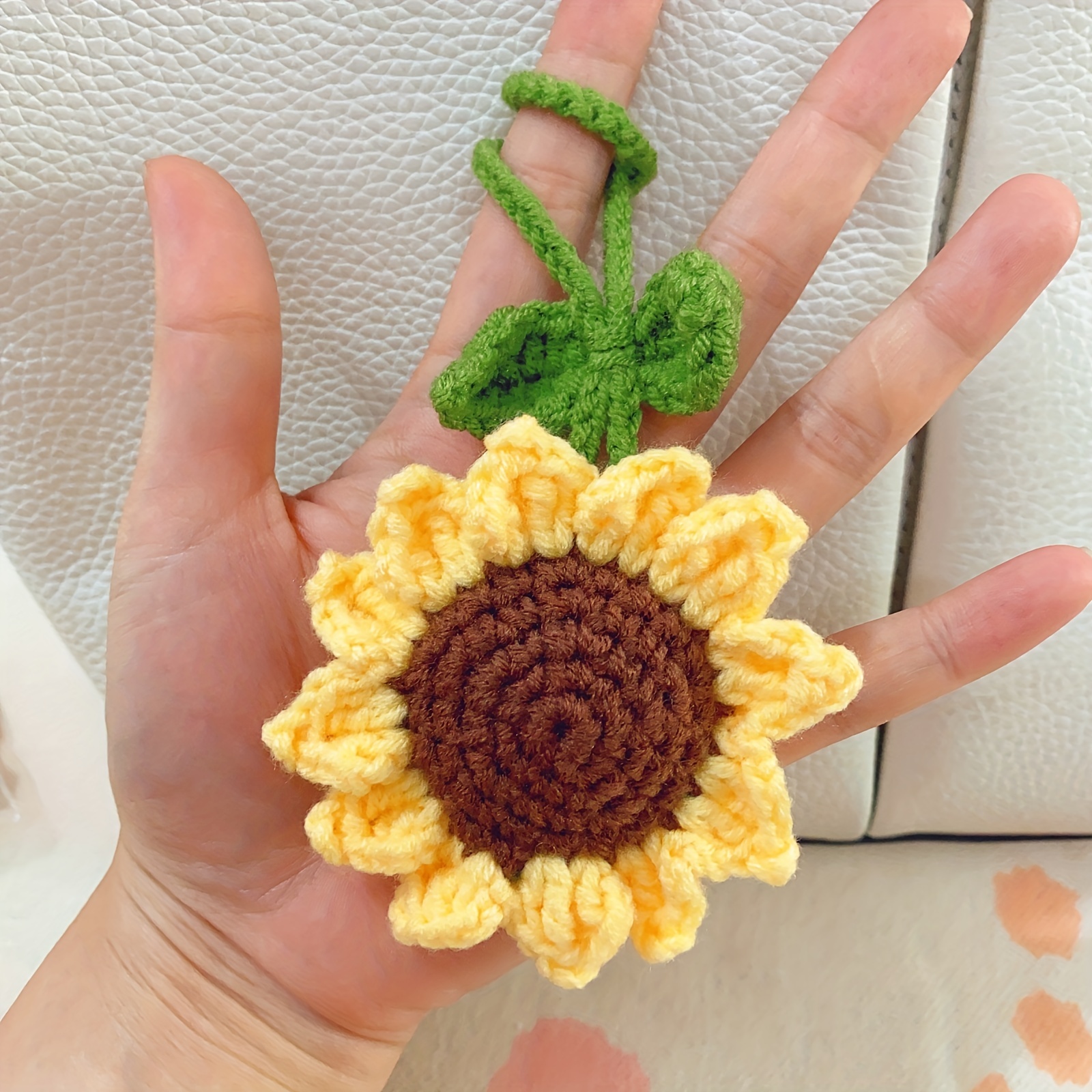 Handmade Knitted Flower Keychain Keyring For Women Girl