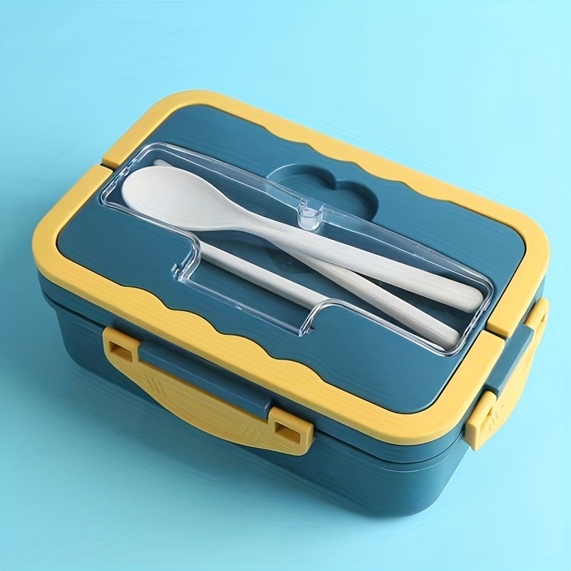 Hot Lunch Box with Spoon Chopsticks Wheat Straw Dinnerware Food