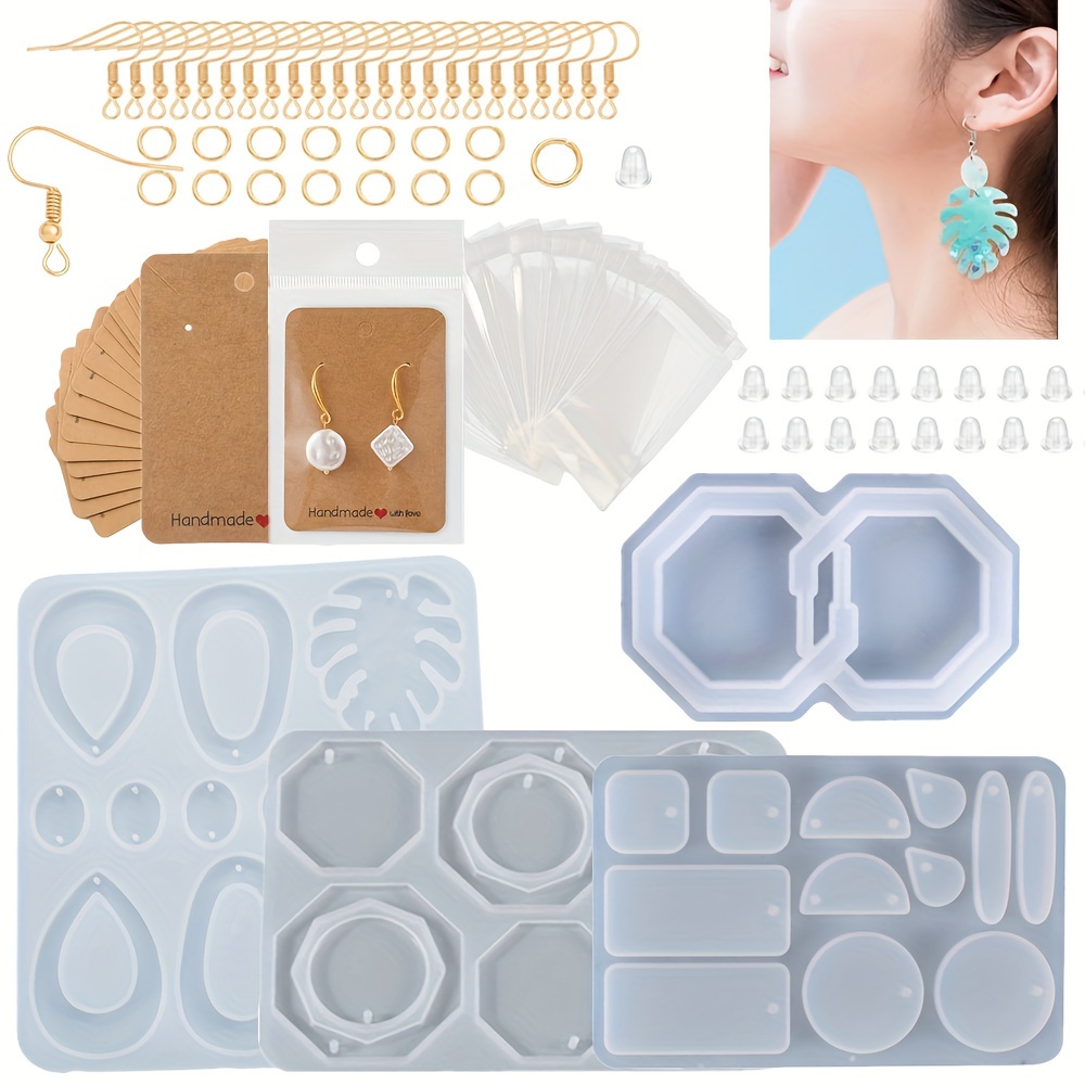 Moldes de resina epoxi de silicona, kits de resina para principiantes, 143  piezas de accesorios de resina, kit de fabricación de joyas de resina