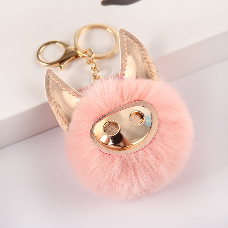 Heart Plush Pom Pom Keychain Fashion Cute Colorful Bag Key Chain Keyring  Ornament Bag Purse Charm Accessories - Temu