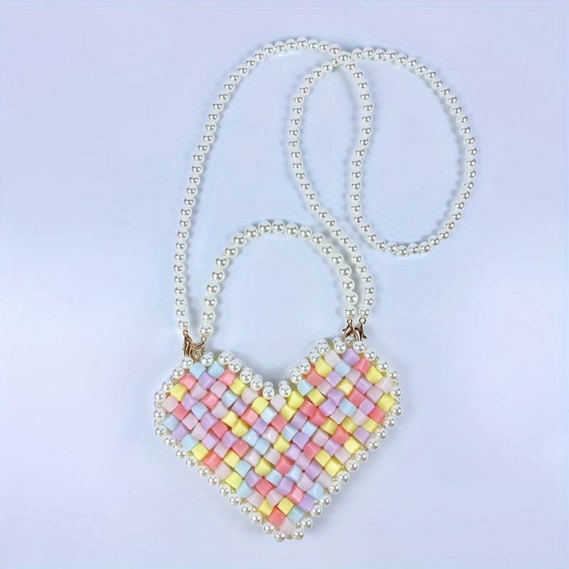 Beaded Colorful Heart deals Clutch / Crossbody Bag