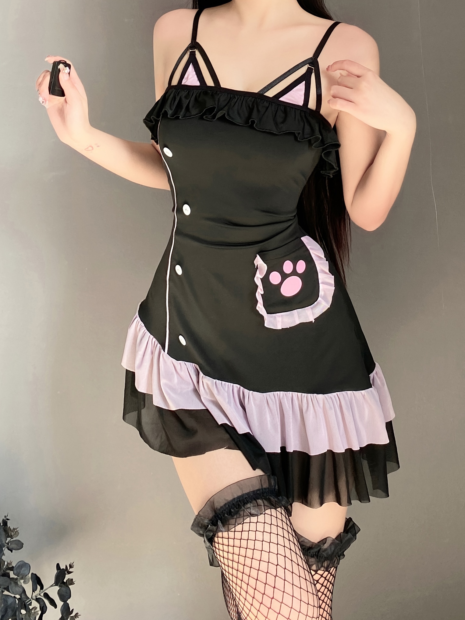 Disfraz Cosplay Naughty Devil Body Tiras Diseño Bloques - Temu