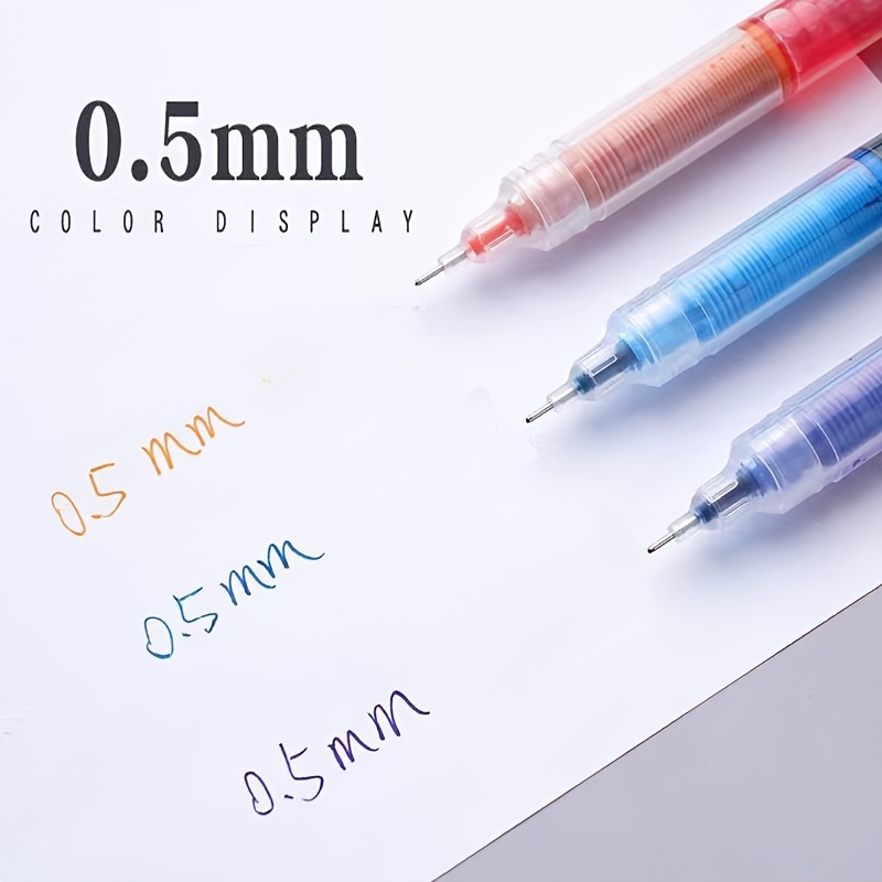 10 Colors Straight Liquid Gel Pen Quick-drying Large-capacity