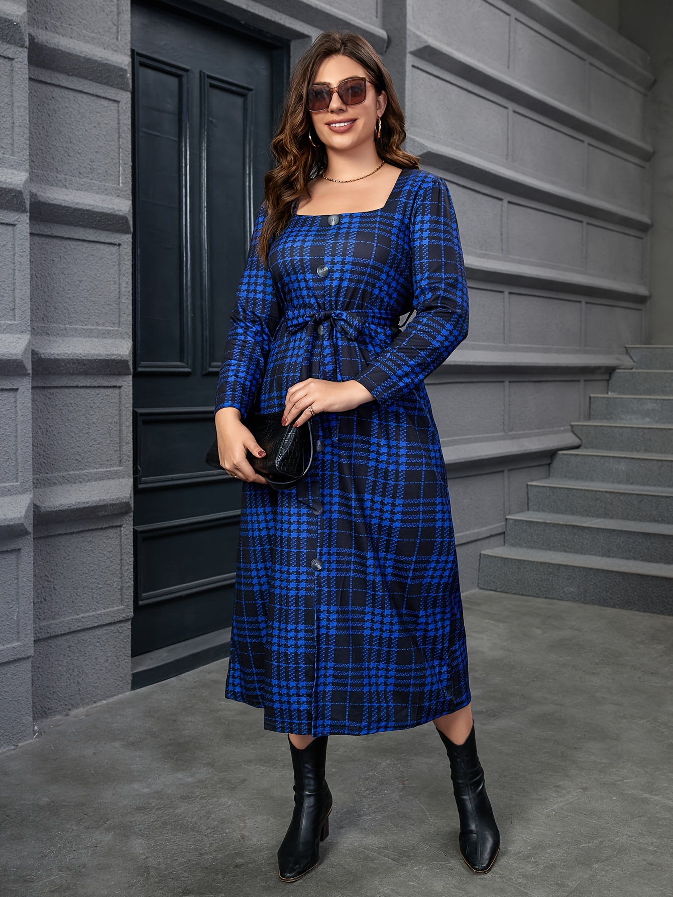 Plaid dress outlet plus