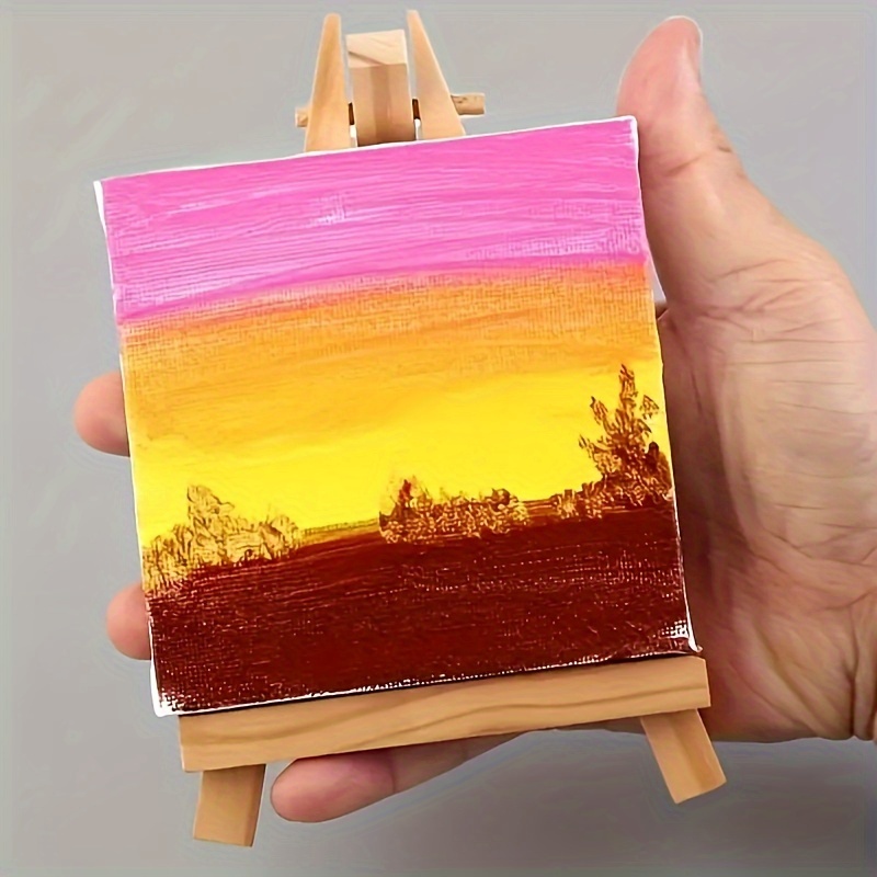 Mini Canvas Set For Painting Canvas (canvas + Canvas Holder) - Temu