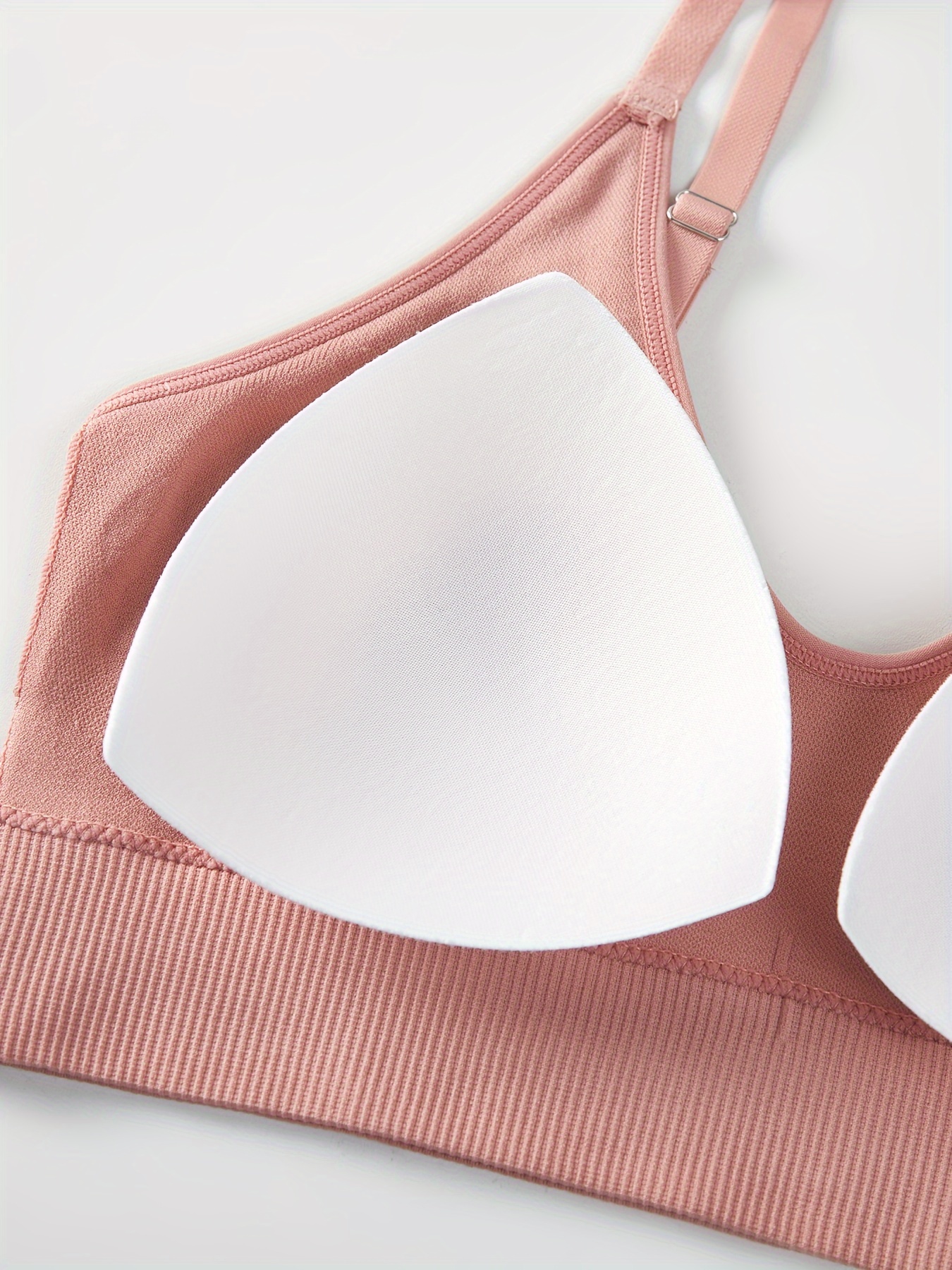 Solid Wireless Sports Bra Comfy Breathable Full Coverage - Temu