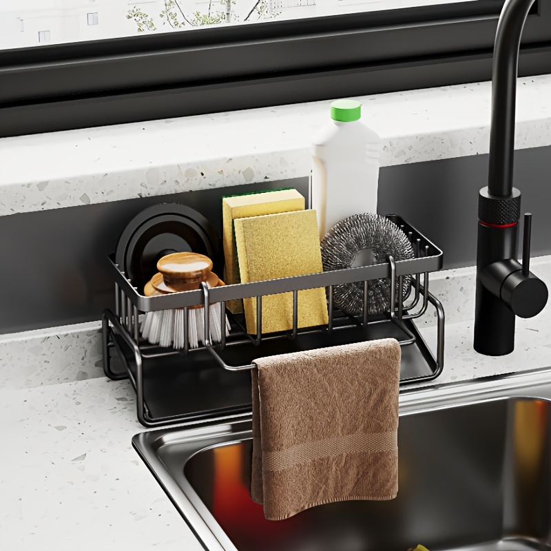 1pc Hollowed-Out Sink Drain Storage Rack, Simple Multifunction