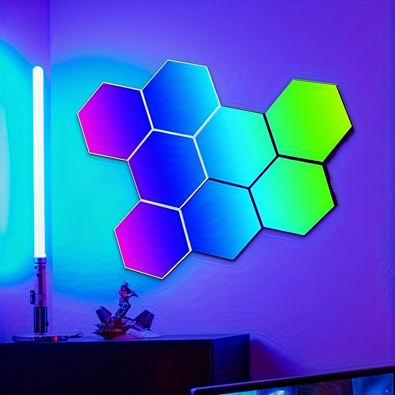 6pcs Lumières Hexagonales LED Télécommandées Lumières - Temu Belgium