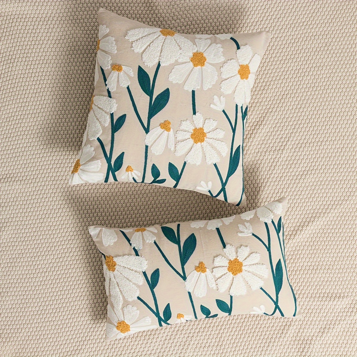 Embroidered hotsell flower pillow