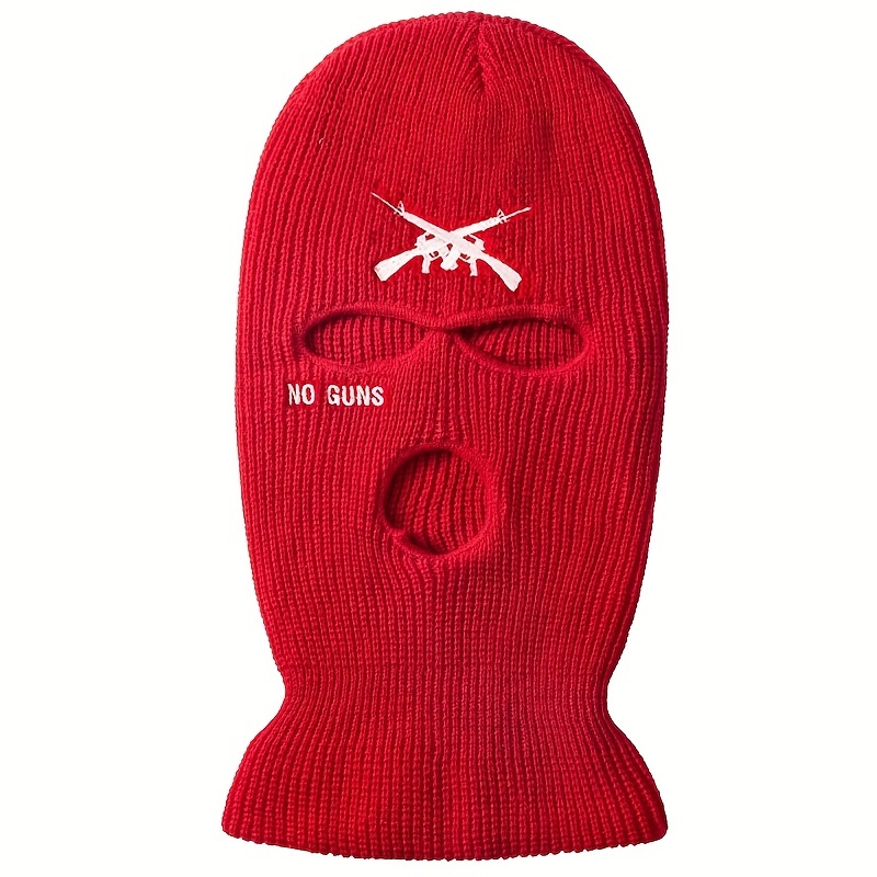 Bonnet Tricoté Cagoule Avec Broderie De Pistolet Pour Homme - Temu