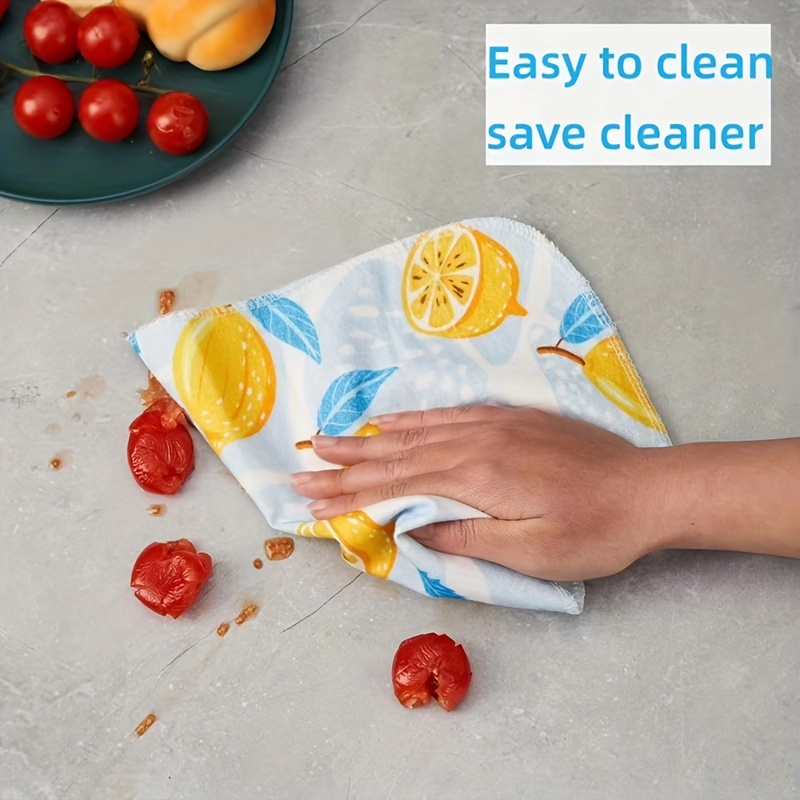 12pcs, Reusable Paper Towels, Printed Paper Towel, Soft Absorbent Cleaning  Paper Cloth, Washable Durable Kitchen Dishwashing Paper Towel, Bathroom Cle