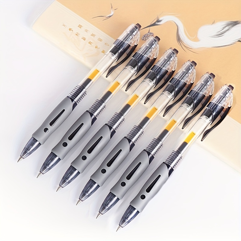 6pcs Simple White Appearance Replaceable Core Press Type Neutral Pens For  Writing Use