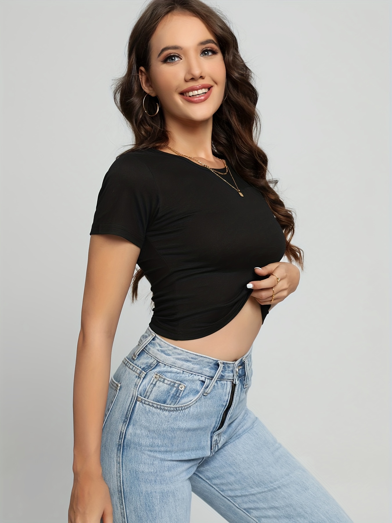 Buy Women Sexy See Through Super Crop Top Short Shirts O Neck Short Sleeve  T Shirts by Lowprofile Online at desertcartIsrael
