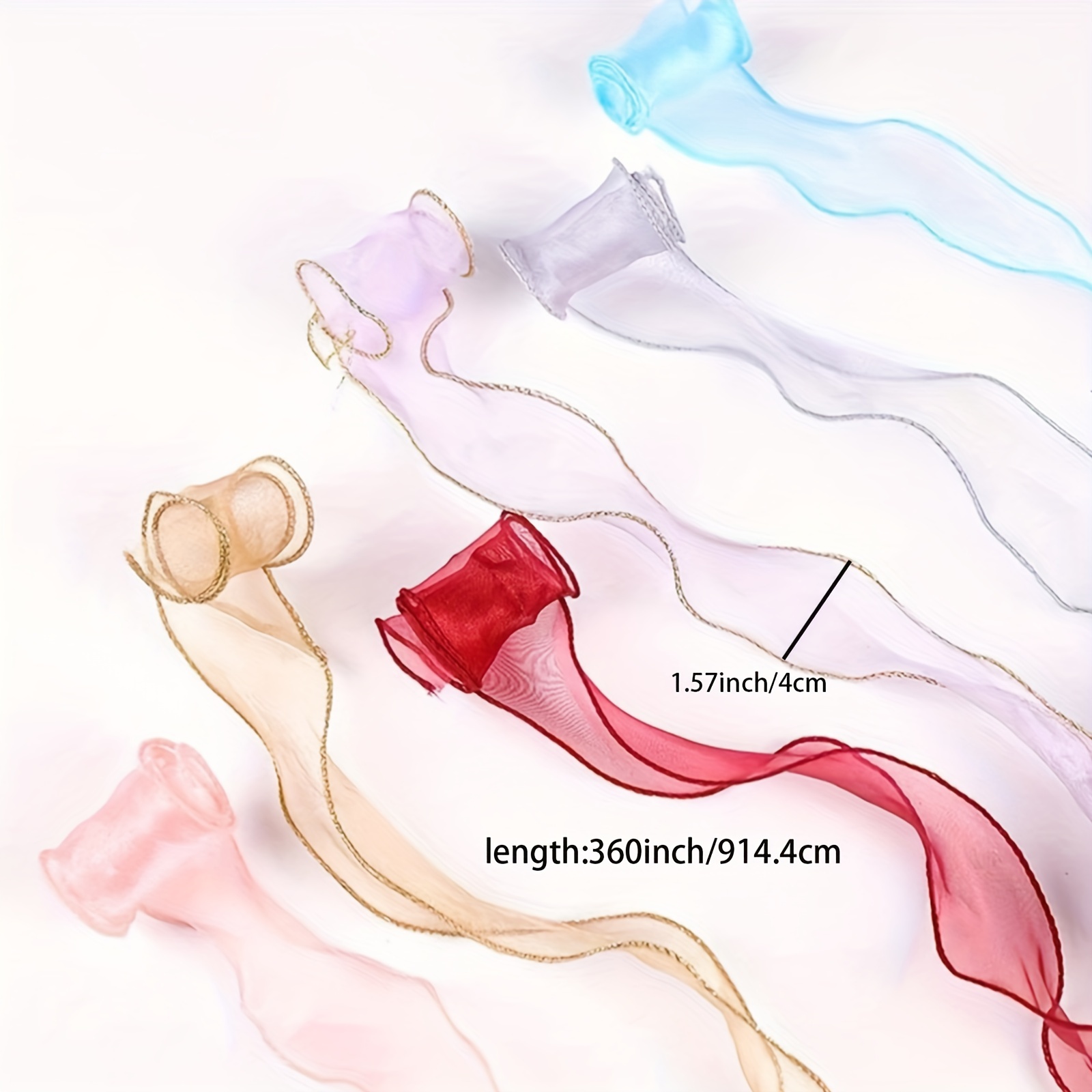 2.5cm Ruffle Fishtail Chiffon Silk Ribbon For Flower Bouquet Gift