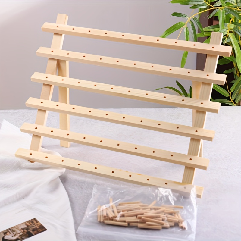 60-spools Wooden Thread Holder Sewing And Embroidery Thread Rack