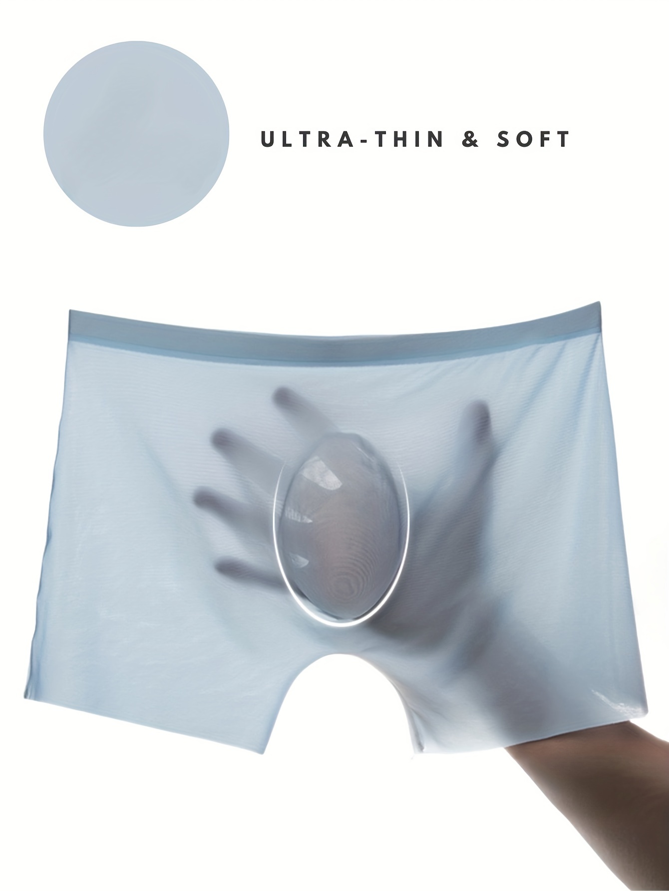Black Men's Ice Silk Ultra Thin Seamless Breathable U Pouch - Temu