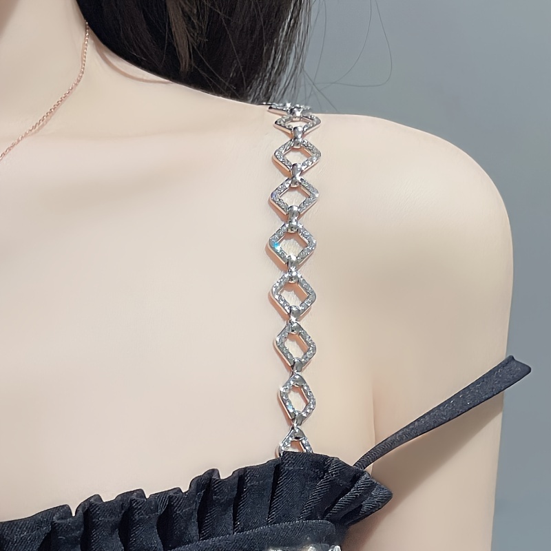 Cheap 1Pair Sexy Rhinestone Bra Straps Women Metallic Crystal Bra Shoulder  Strap Lingerie Accessories