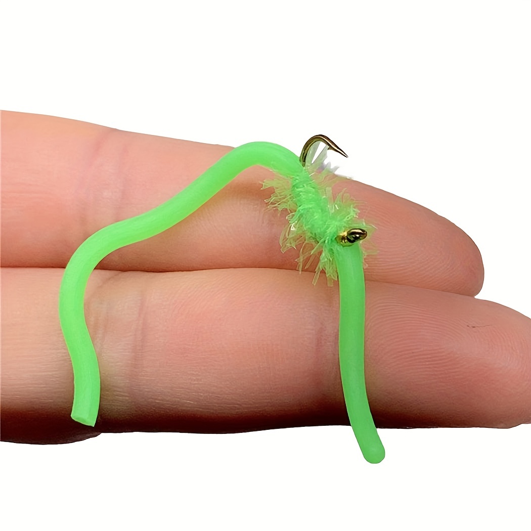 Squirmy Wormy Fly Trout Fishing Lures Brass Bead Lifelike - Temu