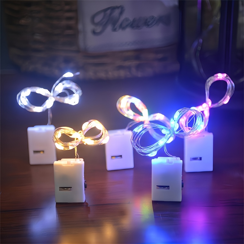 Battery-Operated LED Fairy Lights on Silver Wire